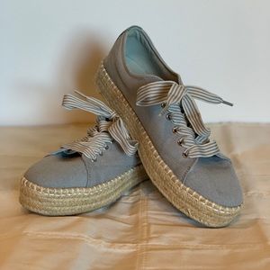 Tretorn platform espadrilles shoes with ribbon shoe strings